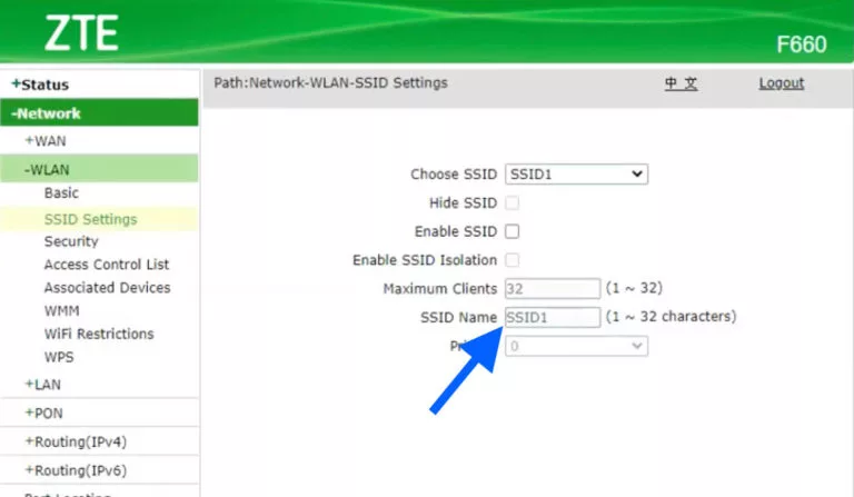 Change WiFi Network Name (SSID) On ZTE Routers